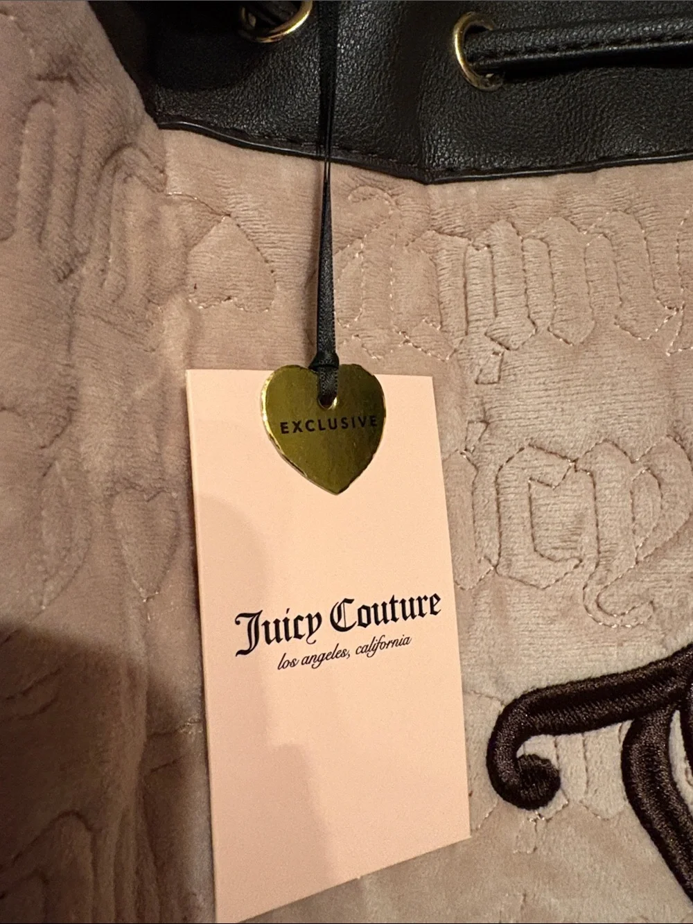 BNWT JUICY COUTURE Y2K Coquette Pink and Brown Embroidered Logo Shoulder Bag